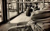 I was waiting for bus at the Bristol, England bus station.  I loved watching this man.  He ate a lovely sandwich and then sat back to relax.