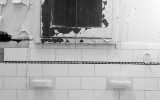 I loved the texture in this bathroom in Cleveland Ohio.  This was in a vacant apartment above an old theater.